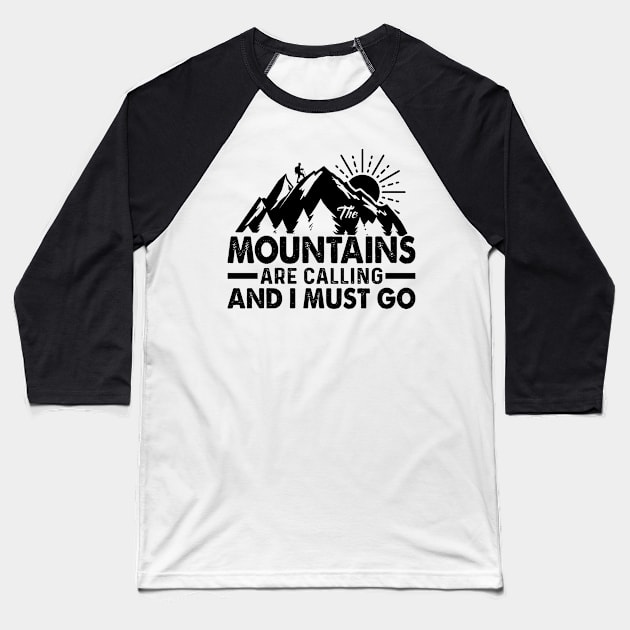 Motivational Mountains Baseball T-Shirt by Usea Studio